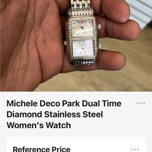 Michele Silver Dual Dial Women's Watch